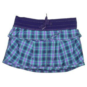 Lululemon Run skort sz 8  Personal best purple plaid skirt  -sparkle gripper